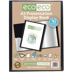 Eco Eco A3 50% Recycled Presentation Display Book with 40 Pockets - Single