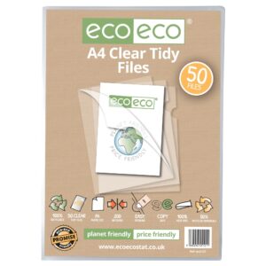 A4 50% Recycled Clear Tidy Files - Pack of 50