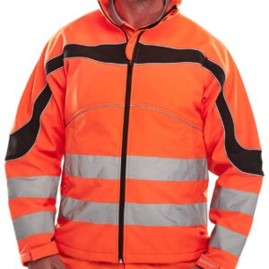 Beeswift Eton Hi-Viz Soft Shell Jacket Orange / Black XL
