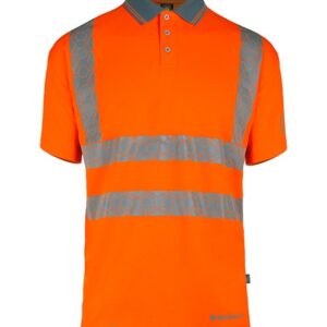 Envirowear Hi-Vis Polo Shirt Short Sleeve Orange 3Xl