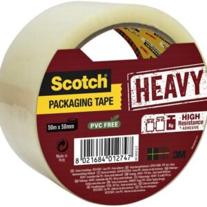 Scotch Secure Seal Packaging Tape, Transparent, 50 mm x 50 m, 1 Roll/Pack