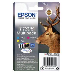 OEM Epson C13T13064012 (T1306) Ink Cartridge Multi Pack CMY XL 3x10.1ml