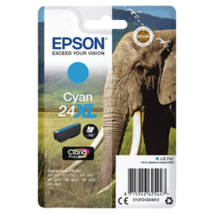 OEM Epson C13T24324012 (24XL) Ink Cartridge Cyan High Capacity 500 Pages 8.7ml