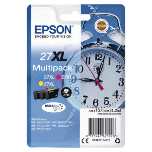 Epson C13T27154012 (27XL) Ink Cartridge Multi Pack CMY High Capacity 3x1.1K Pages 10.4ml