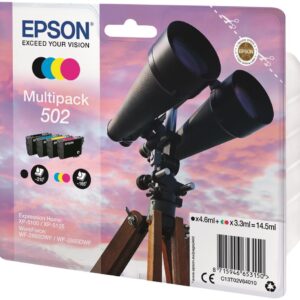 OEM Epson C13T02V64010 (502) Ink Cartridge Multi Pack BKCMY 4.6ml 3x3.3ml