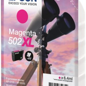 OEM Epson 502XL High Capacity Magenta Ink Cartridge T02W34010