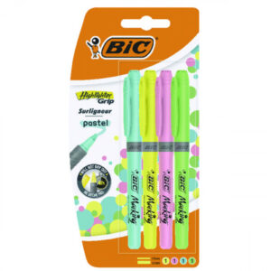 BIC Highlighter Grip Assorted Pastel Pack of 4