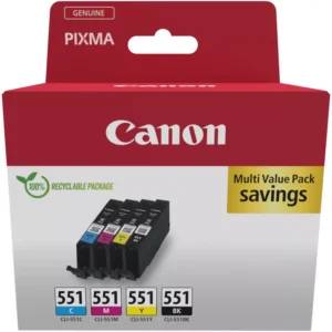 OEM Canon CLI-551 BK/C/M/Y Multipack Original Ink Cartridge