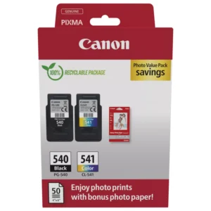OEM Canon PG-540/CL-541 Original Multipack Ink Cartridges & Photo Paper (5225B013)