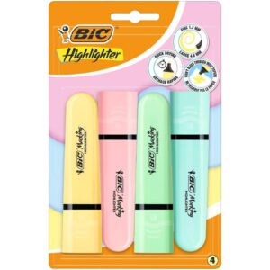 BIC Tank Highlighters Pastel Assorted Pack of 4
