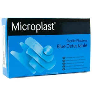 First Aid Microplast Blue Detectable Plasters 7.5cm x 2.5cm (Box of 100)