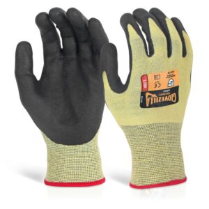 Beeswift Glovezilla Nitrile Palm Coated Glove Yellow 2XL (Pair)
