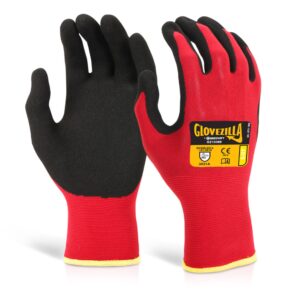 Beeswift Glovezilla Nitrile Nylon Glove Red 2XL (Pack of 10)