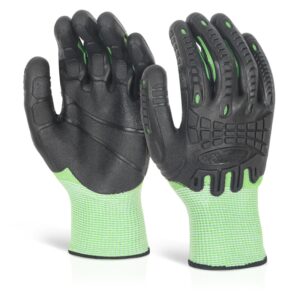 Beeswift Cut Resistant Fully Coated Impact Glove Green XL (Pair)