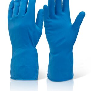 Beeswift Household Washing Up Glove Medium Weight Blue Glove Large