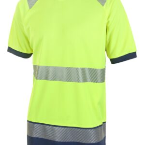 Beeswift High Visibility  Two Tone Short Sleeve T Shirt Saturn Yellow / Navy S