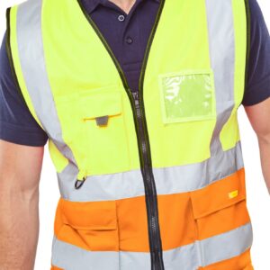 Beeswift Two Tone Executive Waistcoat Saturn Yellow / Orange 4XL