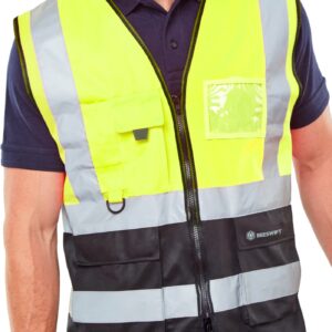 Beeswift Two Tone Executive Waistcoat Saturnyellow / Black 3XL