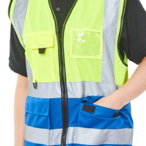 Beeswift Two Tone Executive Waistcoat Saturn Yellow / Royal M