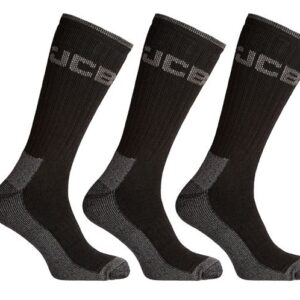 JCB 3 Pack Heavy Duty Work Socks Black 6-11