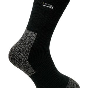 JCB 1 Pack Thermasocks With Extended Achilles Black Grey Red 9-12