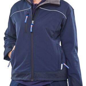 Beeswift Ladies Soft Shell Jacket Navy Blue XL