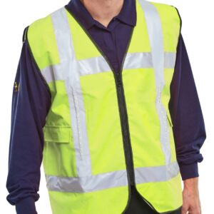 Light Vest Safety Basic Front Light C / W Pockets Saturn Yellow L / XL