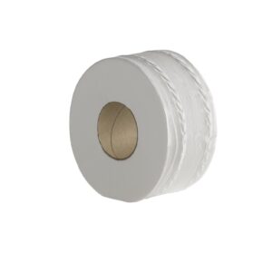 Satino 2 Ply White Mini Jumbo Toilet Rolls Packed 12X150M 60mm Core 77 Cases Per Pallet