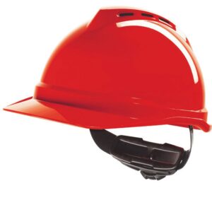 MSA V-Gard 500 Vented Safety Helmet Red