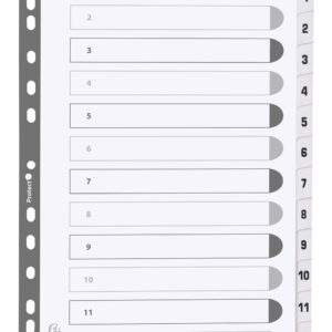 Exacompta Mylar Printed 160 GSM Indices A4 12 Part, 1 to 12 Numbered Tabs