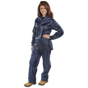 Beeswift Nylon B-Dri Weatherproof Suit Navy Blue S