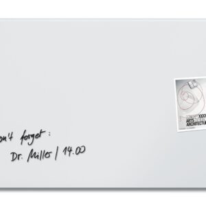 Wall Mounted Magnetic Glass Board 910x460x15mm - Matt Super White