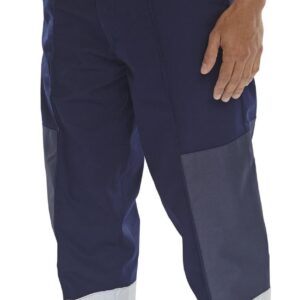 Beeswift Poly Cotton Nylon Patch Trousers Navy Blue 42T