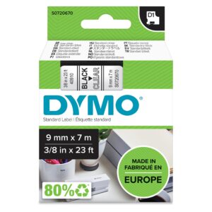 OEM Dymo 40910:S0720670 DirectLabel-etikettes black on Transparent 9mm x 7m for Dymo D1 6-19mm/24mm/9-12mm/9-19mm/400 Duo