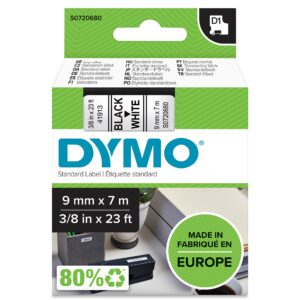 OEM DYMO 40913 (S0720680) Label Tape Black on White 9mm x 7m