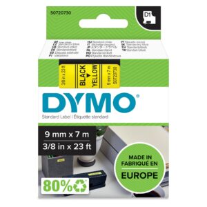 OEM Dymo 40918 (S0720730) DirectLabel-etikettes black on yellow 9mm x 7m for Dymo D1 6-12mm/19mm/24mm/9-12mm/9-19mm
