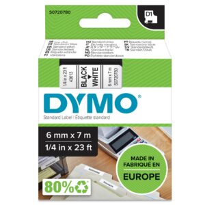 OEM Dymo 43613 (S0720780) DirectLabel-etikettes Black on White 6mm x 7m for Dymo D1 6-12mm/19mm/24mm/400 Duo