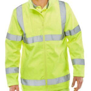 Beeswift Soft Shell Lightweight Hi Viz Jacket Saturn Yellow 4XL