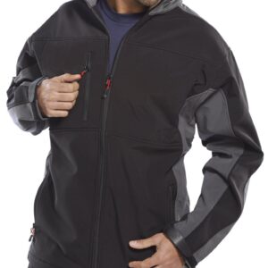 Beeswift Two Tone Soft Shell Jacket Black / Grey Xs