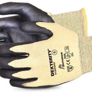 Superior Glove Dexterity® Nitrile Palm-Coated Cut-Resistant String-Knit Glove Black 11