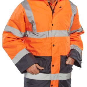Beeswift Two Tone Traffic Jacket Orange / Navy L