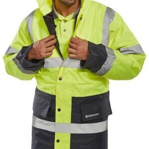 Beeswift Two Tone Traffic Jacket Saturn Yellow / Navy M