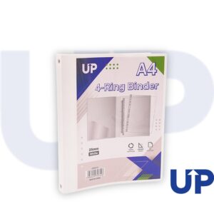 UP A4 Presentation Binder 4 Ring 25mm - White (10)