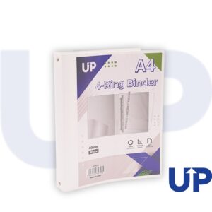 UP A4 Presentation Binder 4 Ring 40mm - White (10)