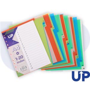 UP Index Polypropylene A4 1-20 White