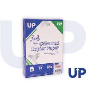 UP Coloured A4 Copier Paper 70GSM Pastel Pink - 500 sheets - 1 Ream