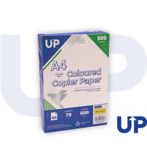 UP Coloured A4 Copier Paper 70GSM Bright Yellow - 500 sheets - 1 Ream