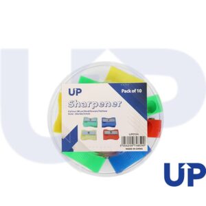 UP Single Hole Plastic Pencil Sharpener Assorted (10)