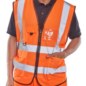 Beeswift Executive Hi Viz Waistcoat Orange 3XL