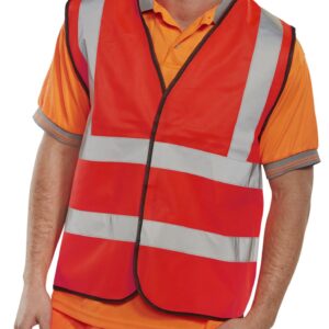 Beeswift Hi Viz Waistcoat Full App. G Red 2XL